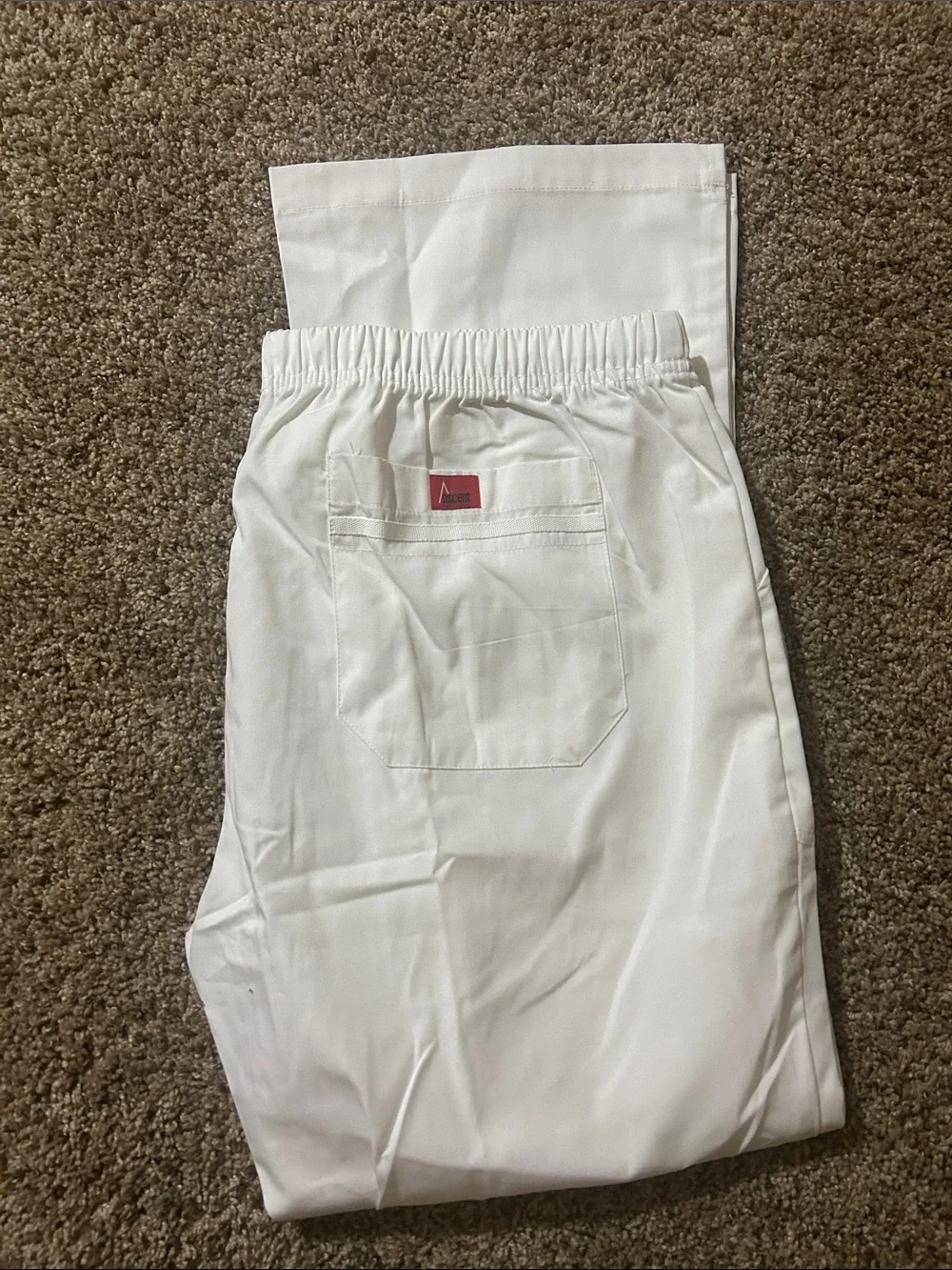 White Elastic-Waist Men's Work Joggers